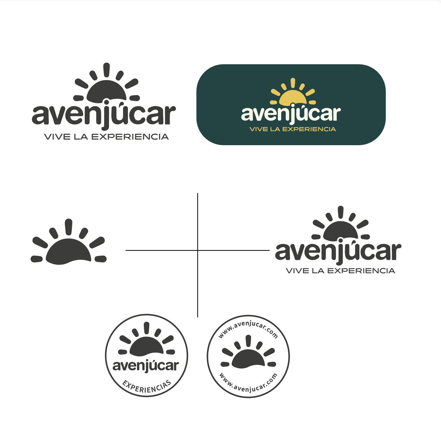 Construcción del logotipo de Avenjúcar y sus variantes