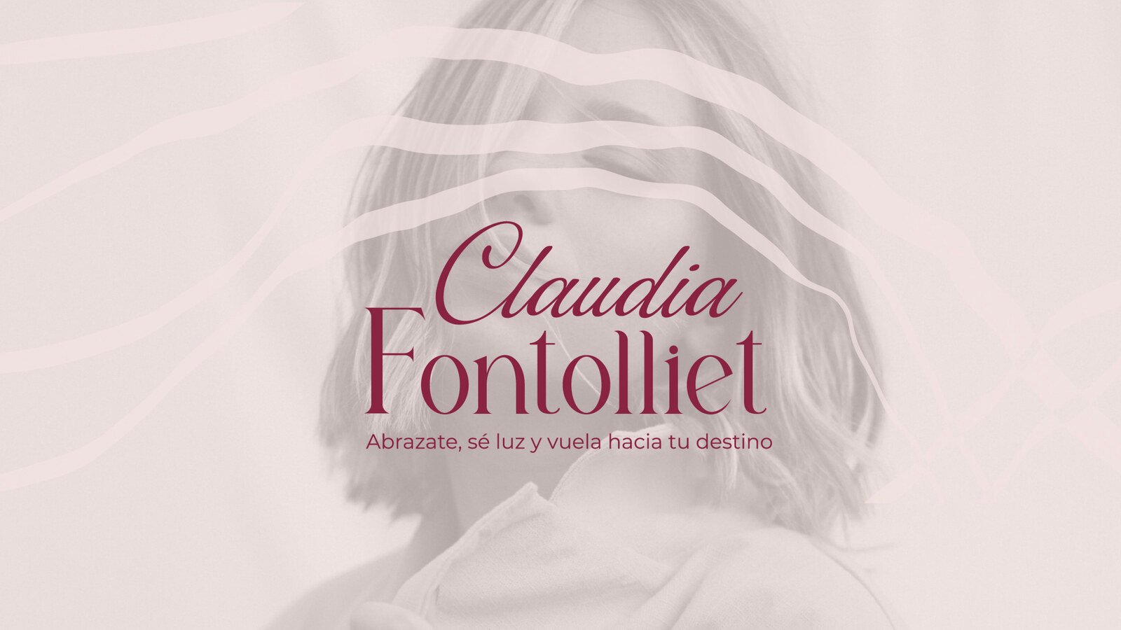 Logotipo de Claudia Fontolliet sobre tejido con su claim