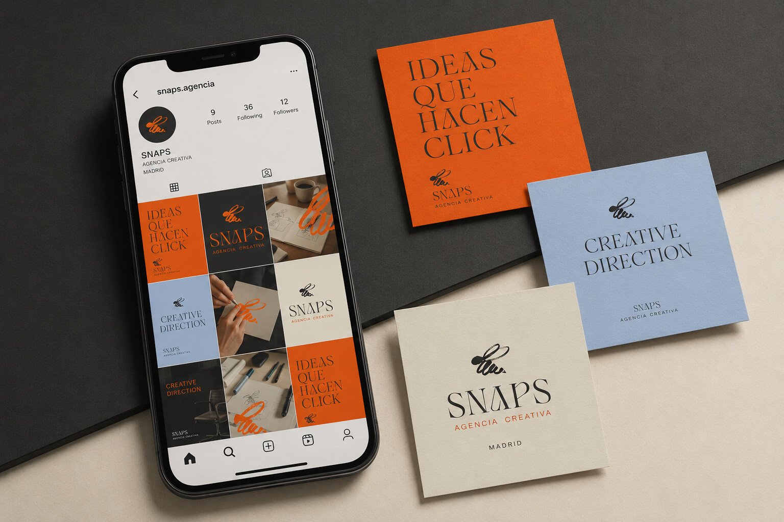 Piezas de redes en móvil con tarjetas de la marca