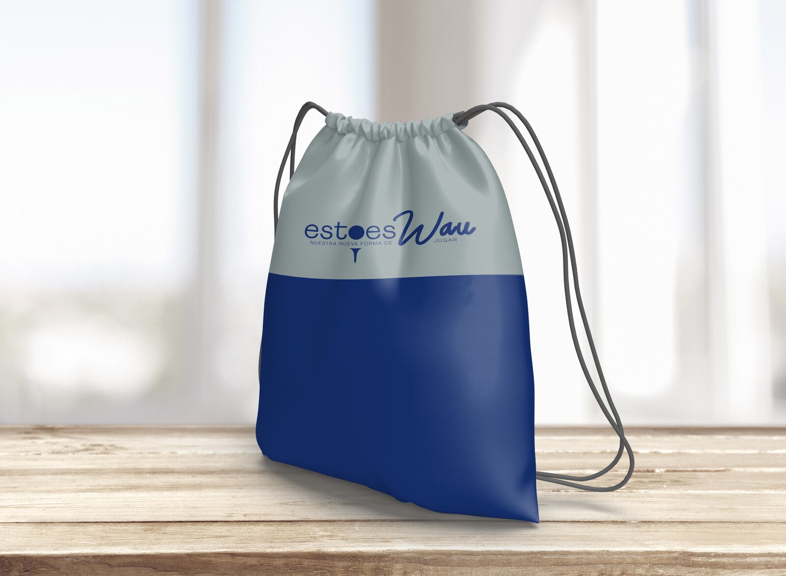 Bolsa de cuerdas de Esto es Wau en azul