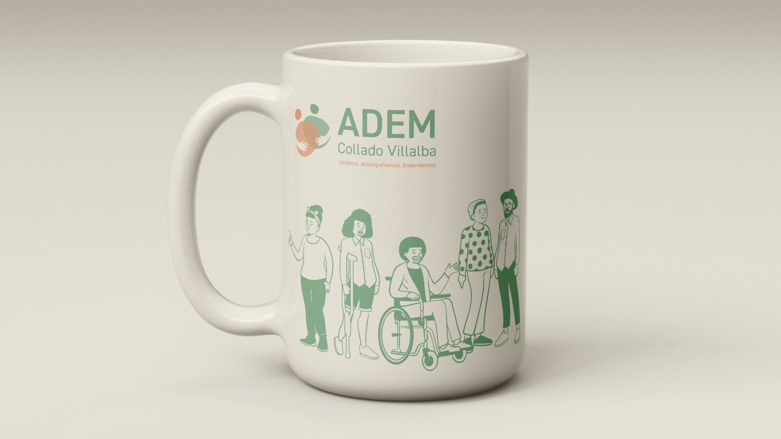 Taza con la ilustración de ADEM Collado Villalba