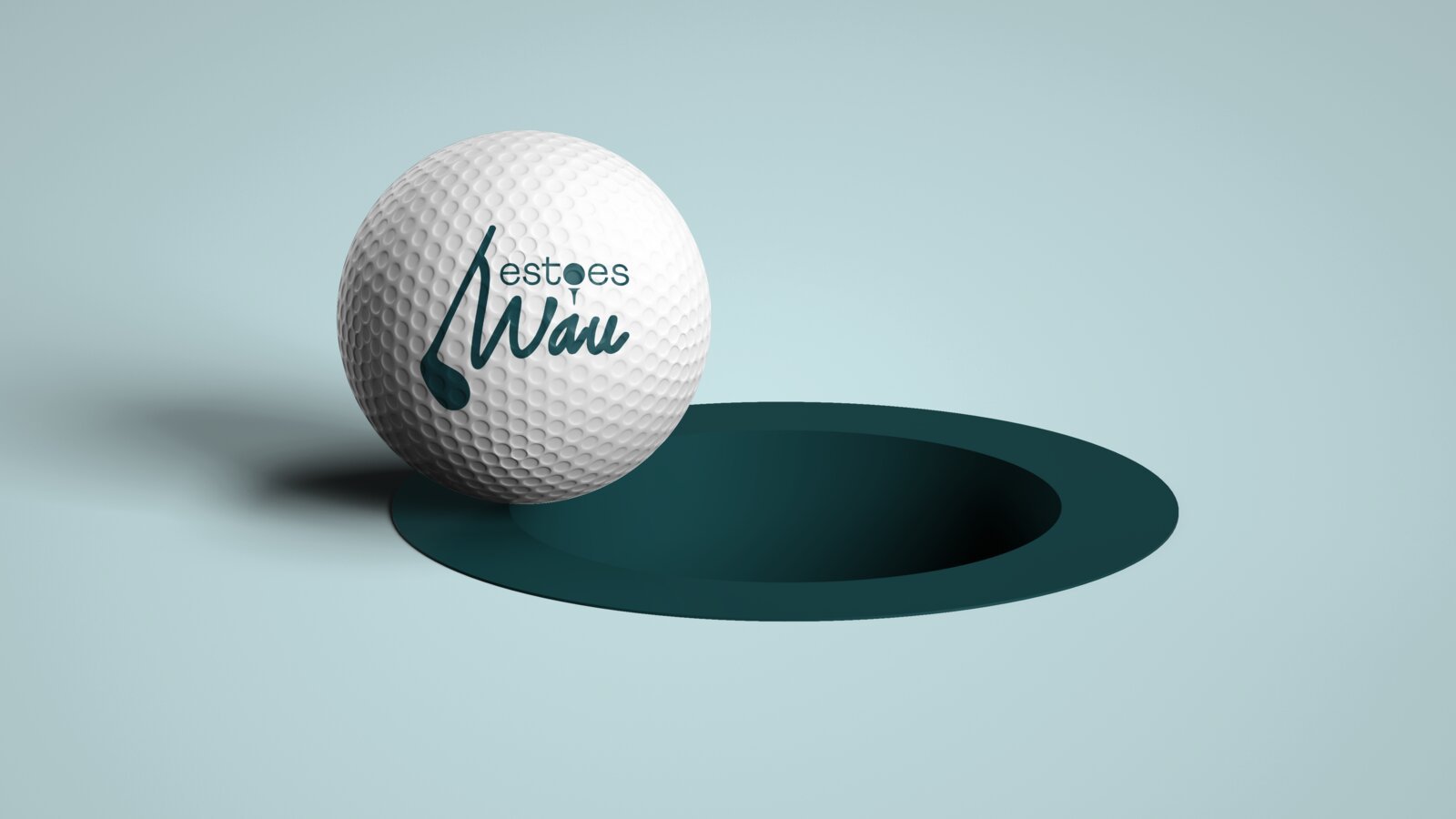 Bola de golf de Esto es Wau al borde del hoyo