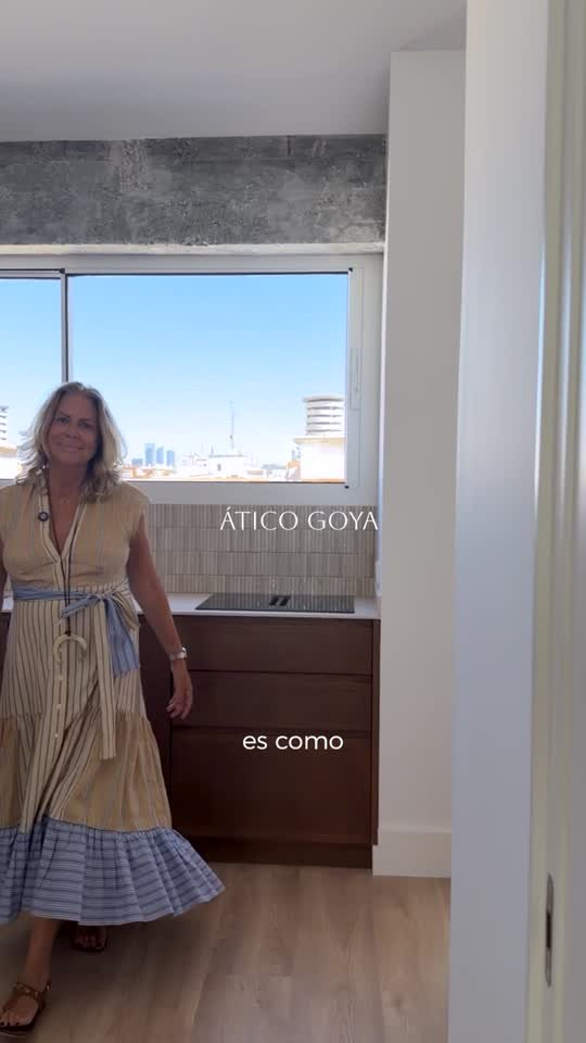 Ático en Goya, conversación en el salón